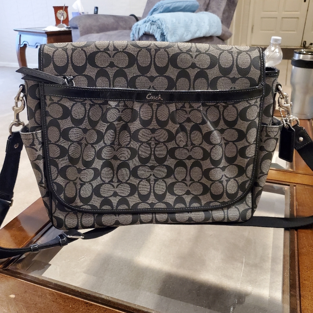 Coach Signature Flap Messenger Diaper Bag Crossbody Gem